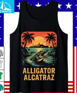 Alligator Alcatraz Sunset Palm Trees Shirt4