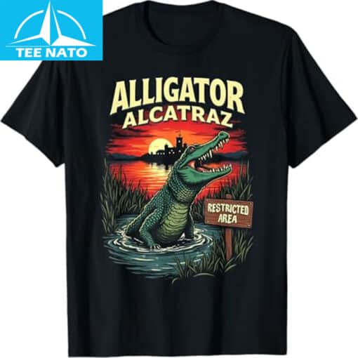 Artistic detail of the Alligator Alcatraz Nature Shirt