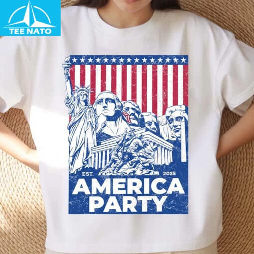 America Party 2028 Political Funny Satire USA Shirt - Image 3