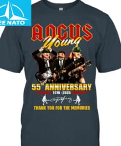 Angus Young 55th Anniversary 1970 2025 Thank You For The Memories Shirt1