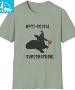 Anti Social Supernatural Cat Soft Shirt2