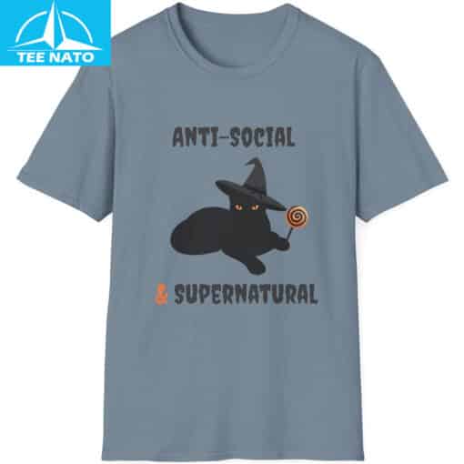 Anti-Social & Supernatural Cat Soft Shirt - Image 4