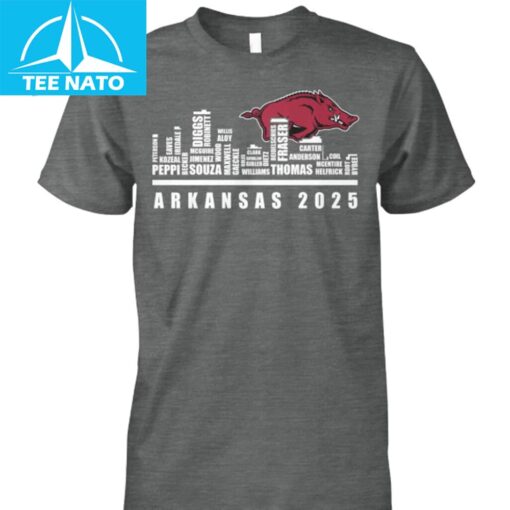 Arkansas Razorbacks 2025 Team Roster Shirt - Image 2