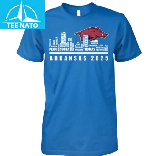 Arkansas Razorbacks 2025 Team Roster Shirt - Image 4
