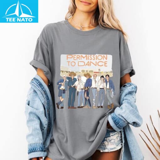 BTS Cowboy Outfit Permission to Dance Cartoon Shirt - Image 7