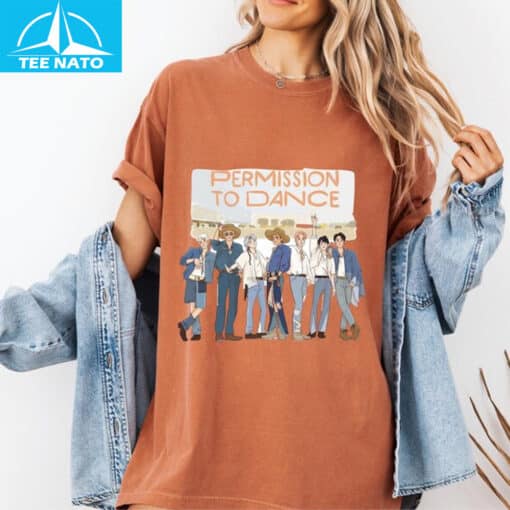 BTS Cowboy Outfit Permission to Dance Cartoon Shirt - Image 5