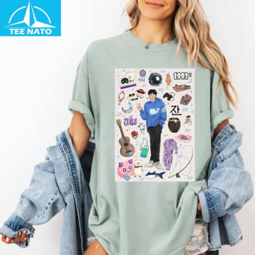 BTS Jin Doodle Collage Shirt - Image 4