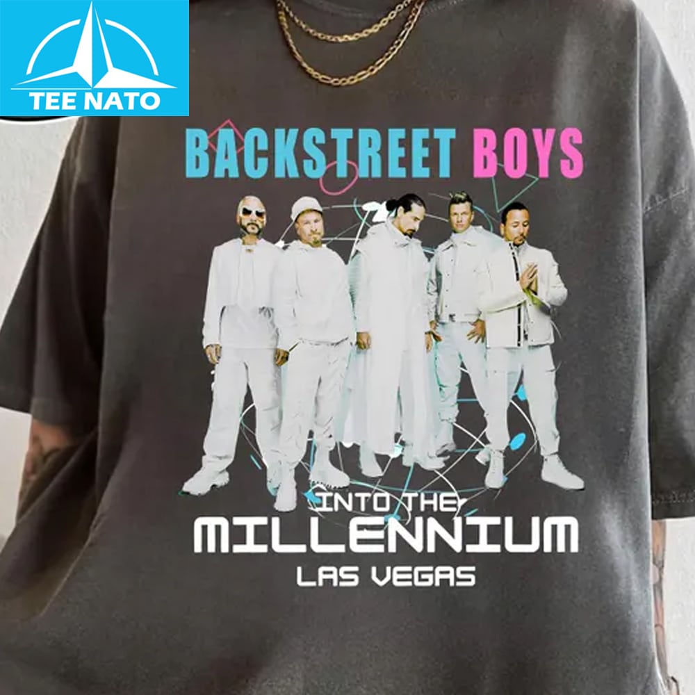 Close up of Backstreet Boy Band 2025 Tour Shirt