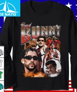 Bad Bunny Vintage Style Rapper Collage Shirt2