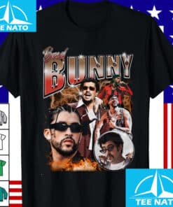 Bad Bunny Vintage Style Rapper Collage Shirt3