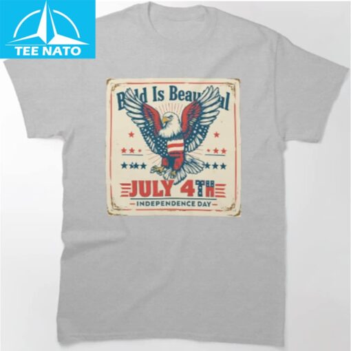 Bald Is Beautiful July 4 Independence Day Shirt - Image 2