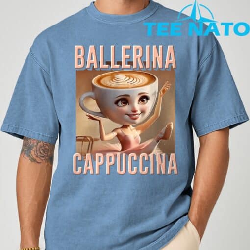 Ballerina Cappuccina Italian Brainrot T-Shirt - Image 3