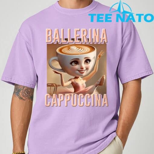Ballerina Cappuccina Italian Brainrot T-Shirt - Image 5