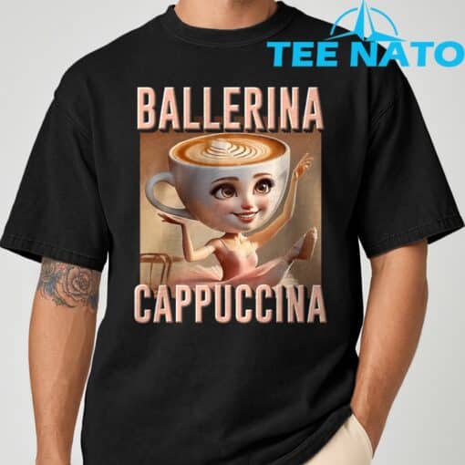 Ballerina Cappuccina Italian Brainrot T-Shirt - Image 10