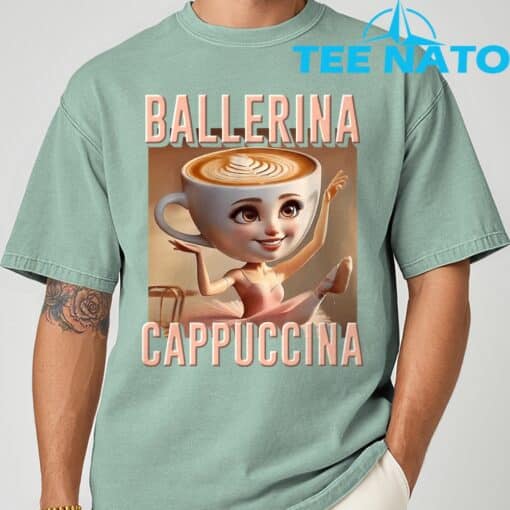 Ballerina Cappuccina Italian Brainrot T-Shirt - Image 2