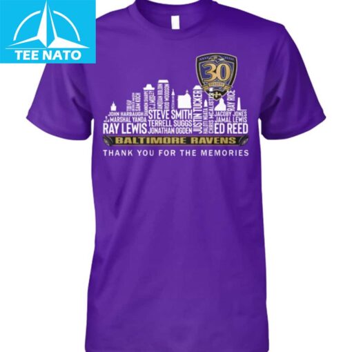 Baltimore Ravens 30th Anniversary Player Names Shirt