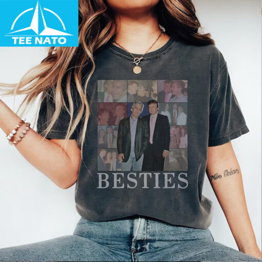 Besties Donald Trump Jeffrey Epstein Photo Collage Shirt - Image 2