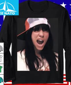 Billie Eilish Aggressive Pose Trucker Hat Shirt2