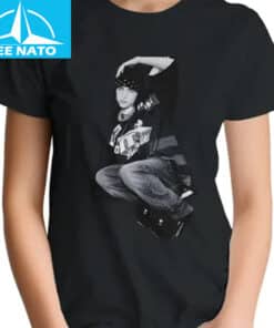 Billie Eilish Bandana Pose Black Graphic Shirt1