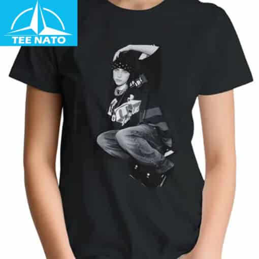Billie Eilish Bandana Pose Black Graphic Shirt - Image 2