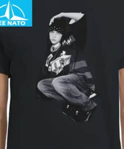 Billie Eilish Bandana Pose Black Graphic Shirt2