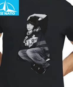 Billie Eilish Bandana Pose Black Graphic Shirt3