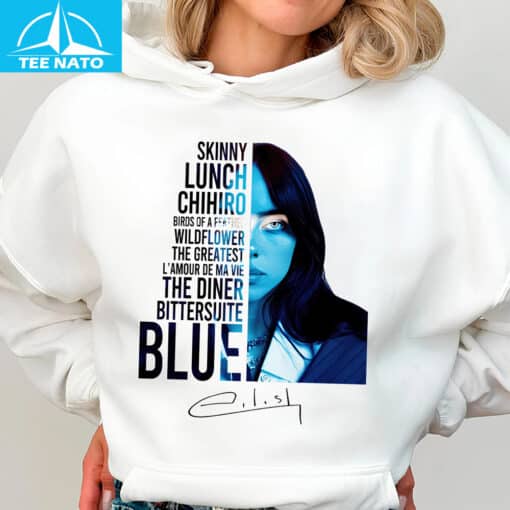 Billie Eilish Shirt Blue Album Art Inspired Design - Image 3