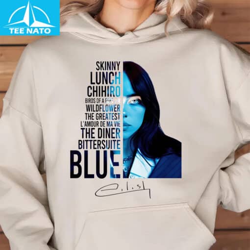 Billie Eilish Shirt Blue Album Art Inspired Design - Image 4