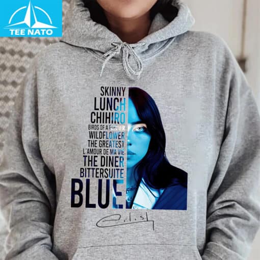 Billie Eilish Shirt Blue Album Art Inspired Design - Image 5