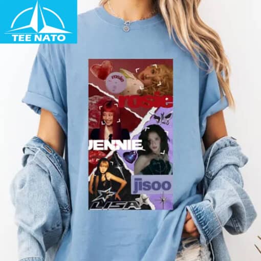 Blackpink Jennie Jisoo Lisa K-Pop Music Collage Shirt - Image 3