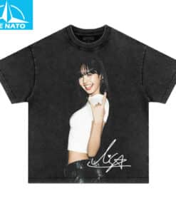 Blackpink Lisa Rock Hand Autograph Shirt2