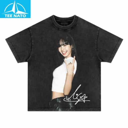 Blackpink Lisa Rock Hand Autograph Shirt - Image 3