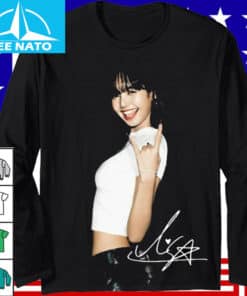 Blackpink Lisa Rock Hand Autograph Shirt3