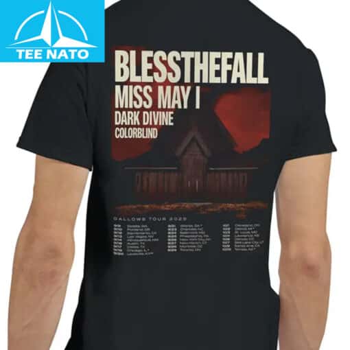 Blessthefall Miss May I Dark Divine Colorblind Gallows Tour 2025 Shirt - Image 2
