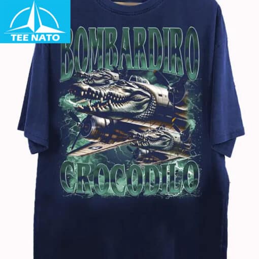 Bombardiro Coccodrillo Alligator Plane Military Style Shirt - Image 3