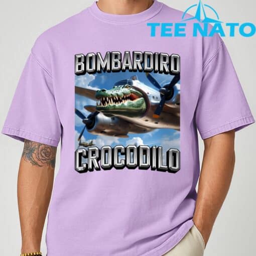 Bombardiro Crocodilo Brainrot T-Shirt - Image 3
