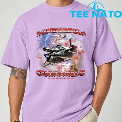 Bombardiro Crocodilo Italian Brainrot Meme T-Shirt - Image 5