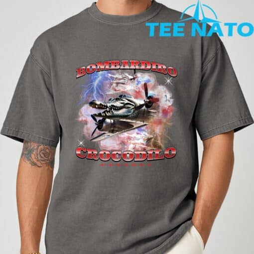 Bombardiro Crocodilo Italian Brainrot Meme T-Shirt - Image 6