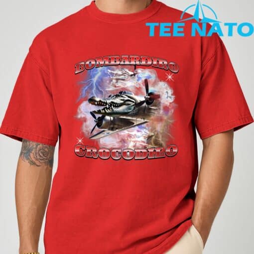 Bombardiro Crocodilo Italian Brainrot Meme T-Shirt - Image 7