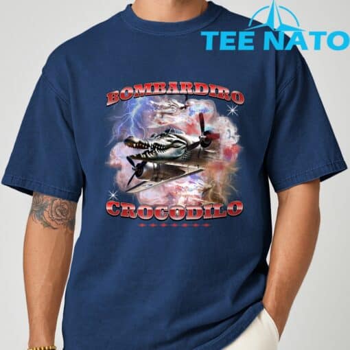 Bombardiro Crocodilo Italian Brainrot Meme T-Shirt - Image 8