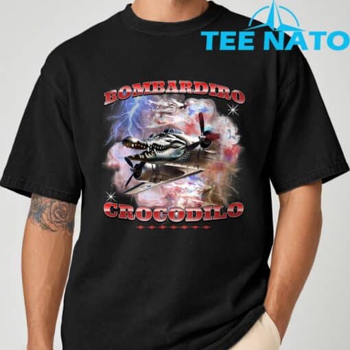 Bombardiro Crocodilo Italian Brainrot Meme T-Shirt - Image 10