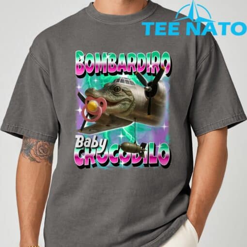 Bombardiro Crocodilo Italian-Brainrot T-Shirt - Image 5