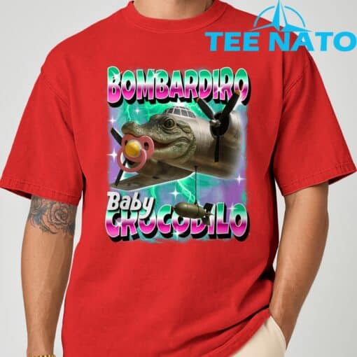 Bombardiro Crocodilo Italian-Brainrot T-Shirt - Image 6