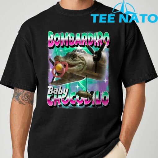 Bombardiro Crocodilo Italian-Brainrot T-Shirt - Image 9