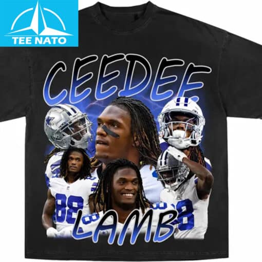 CeeDee Lamb Dallas Cowboys Vintage Style Football Shirt - Image 3