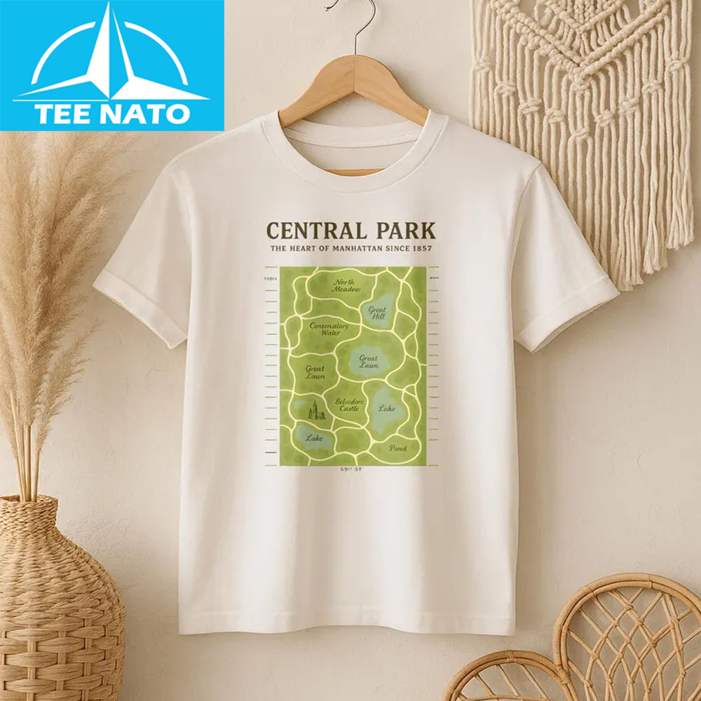 Central Park New York Map Shirt