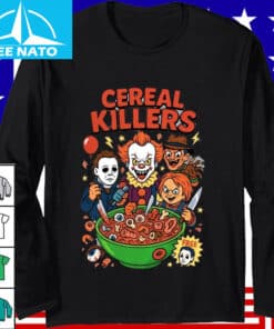Cereal Killers Horror Movie Characters Halloween Graphic Shirt1