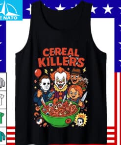 Cereal Killers Horror Movie Characters Halloween Graphic Shirt3