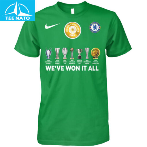 Chelsea FC We've Won It All Trophies Shirt - Image 3