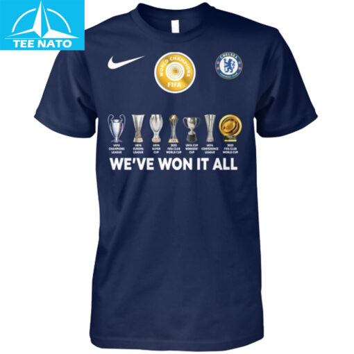 Chelsea FC We've Won It All Trophies Shirt - Image 4